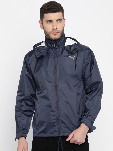 Puma Men Navy Blue Solid Sporty Jacket