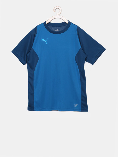Puma Boys Blue Solid T-Shirt
