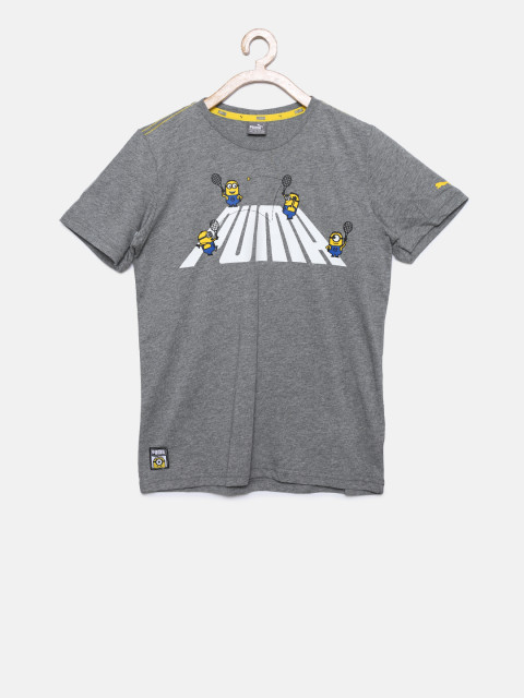 Puma Girls Grey Printed Minions T-Shirt