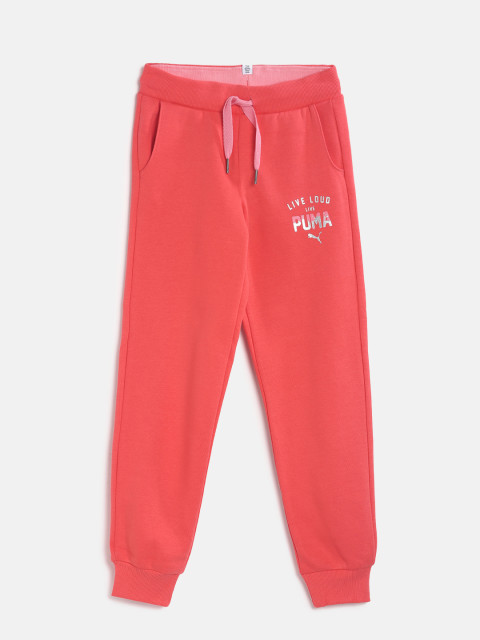 Puma Girls Coral Orange FUN IND Track Pants